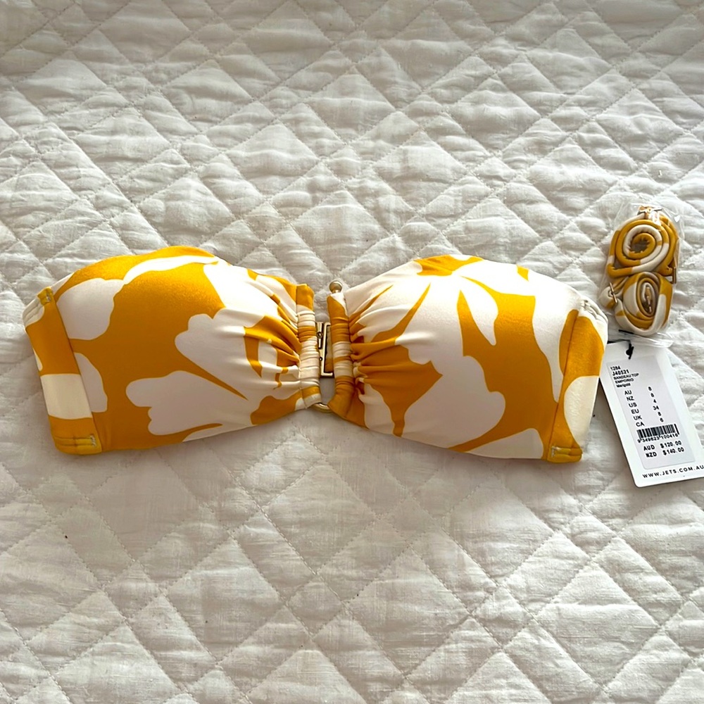 Jets by Seafolly Emporio bandeau top in marigold.